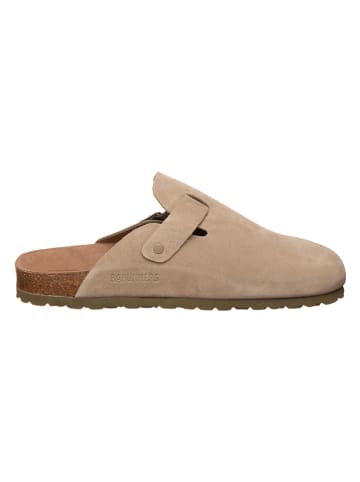 Leder-Clogs in Beige