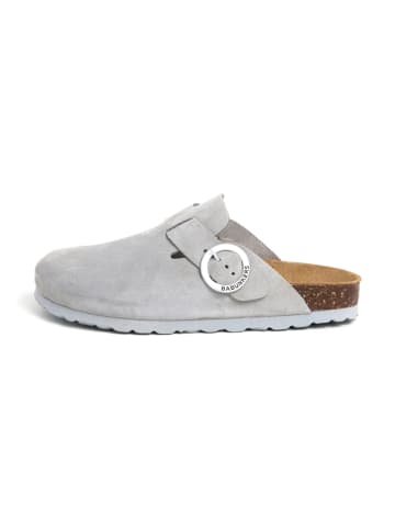 Leder-Clogs in Grau