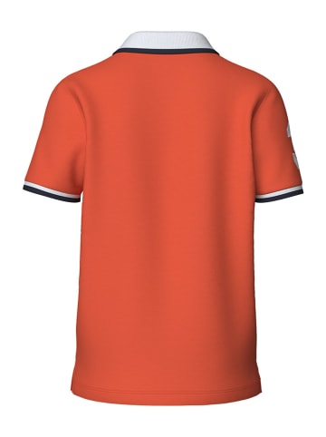 Poloshirt in Orange/ Weiß