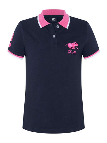 Koszulka polo w kolorze granatowo-różowym
