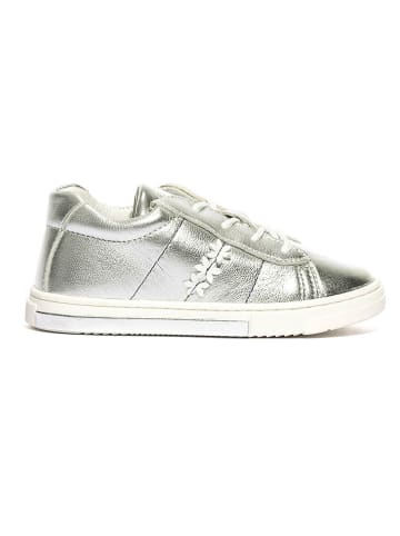 Skórzane sneakersy "Glitter" w kolorze srebrnym