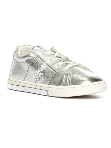 Skórzane sneakersy "Glitter" w kolorze srebrnym