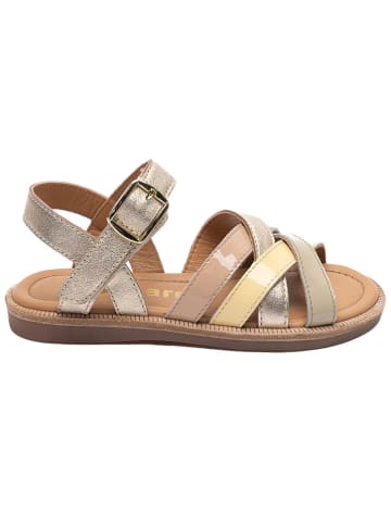 Leder-Sandalen in Gold