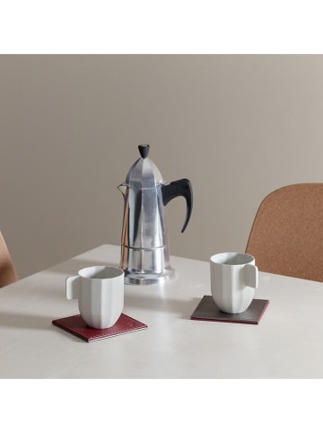 4er-Set: Untersetzer in Bordeaux/ Anthrazit - (L)10 x (B)10 cm