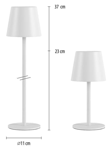 LED-Tischleuchte "Boteria" in Weiß - (H)37 x Ø 11 cm