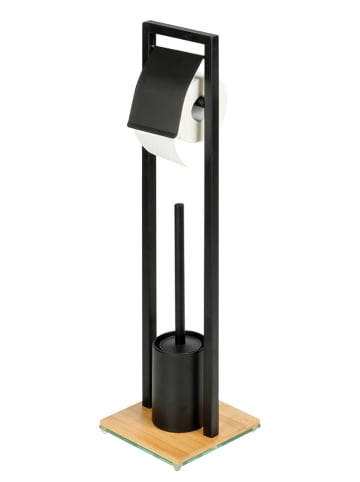 Kombi-WC-Garnitur in Schwarz/ Hellbraun - (H)72,5 cm