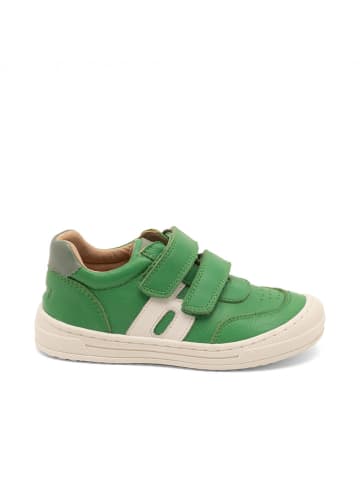 Leder-Sneakers in Grün/ Weiß