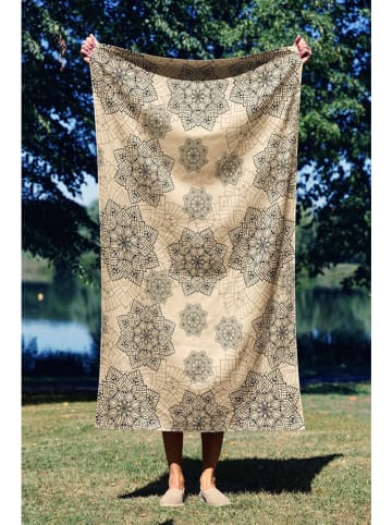 Strandtuch "Mandala" in Creme/ Schwarz