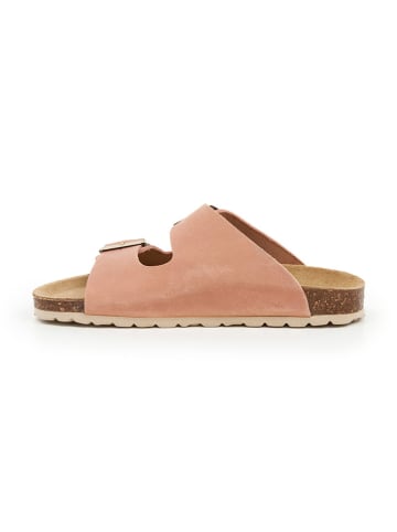 Leder-Pantoletten in Rosa