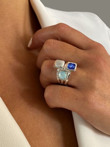 Silber-Ring mit Edelsteinen