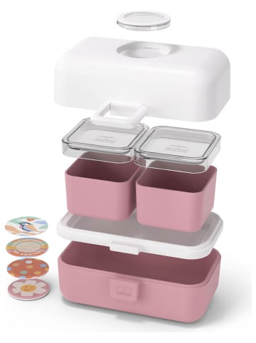 Lunchbox in Weiß/ Rosa - 800 ml