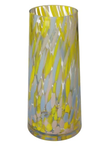 Wazon w kolorze żółto-niebieskim - wys. 25 x Ø 12 cm