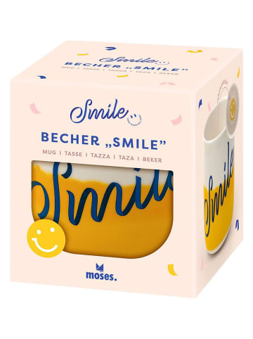 Kubek "Smile" w kolorze beżowo-żółtym - 300 ml