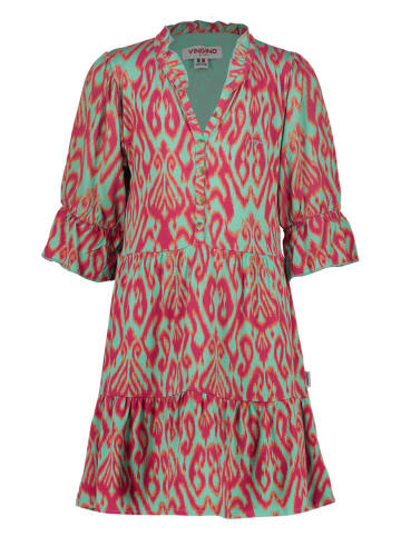 Jurk turquoise/roze