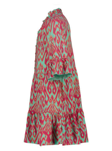 Jurk turquoise/roze
