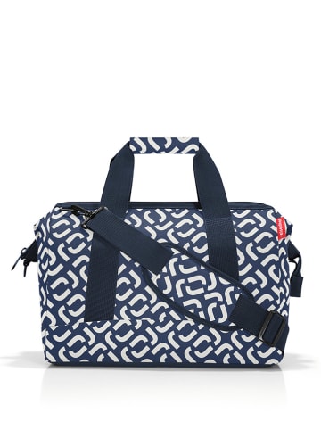 Weekender "Allrounder M" in Dunkelblau/ Weiß - (B)40 x (H)33,5 x (T)24 cm