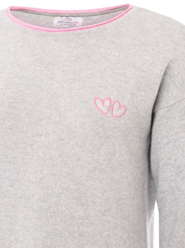 Sweter "Double heart" w kolorze szarym