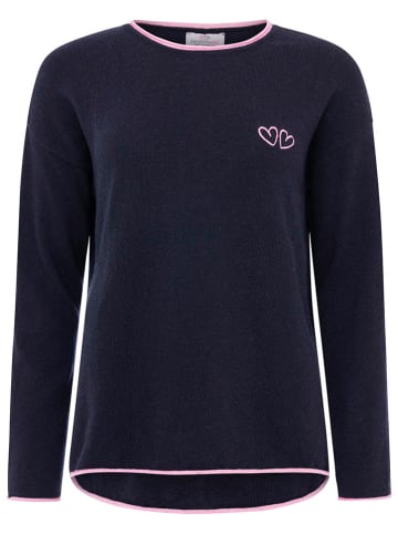 Sweter "Double heart" w kolorze granatowym