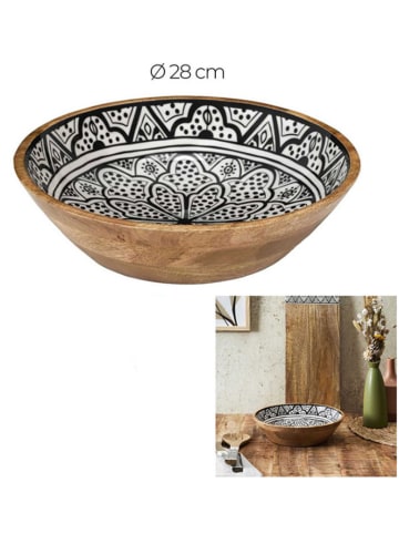 Miska w kolorze brązowo-biało-czarnym - Ø 28 cm
