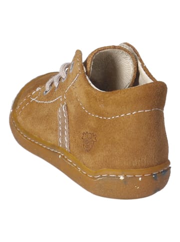 Leder-Sneakers in Hellbraun