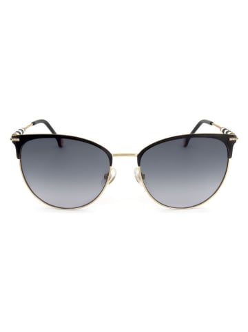 Damen-Sonnenbrille in Schwarz-Gold/ Dunkelblau
