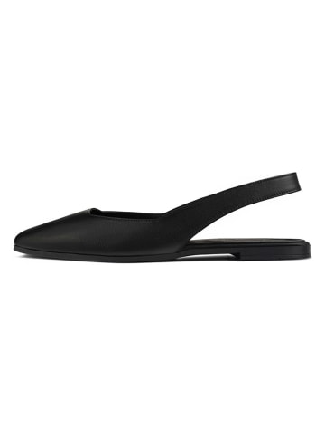 Leren slingballerina's zwart