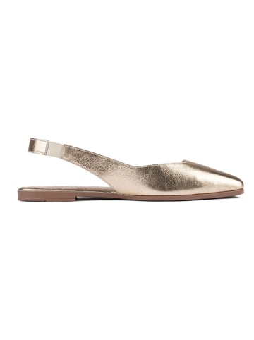 Leder-Slingballerinas in Gold