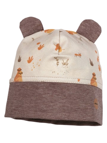 Beanie in Braun/ Creme