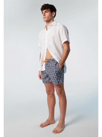 Badeshorts "Volley All Over" in Dunkelblau/ Weiß