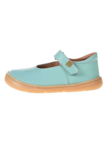 Leren ballerina's turquoise