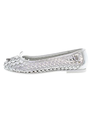 Leder-Ballerinas in Silber
