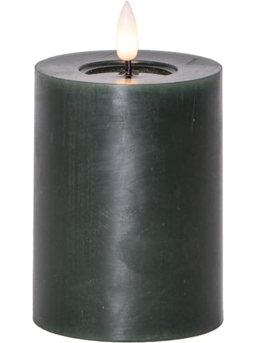 Świecznik LED w kolorze ciemnozielonym - wys. 12,5 x Ø 7,5 cm
