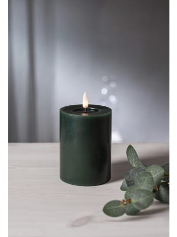 LED-Windlicht "Flamme Flow Pillar" in Dunkelgrün - (H) 12.5 x Ø 7,5 cm