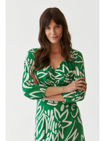 Jurk groen/wit