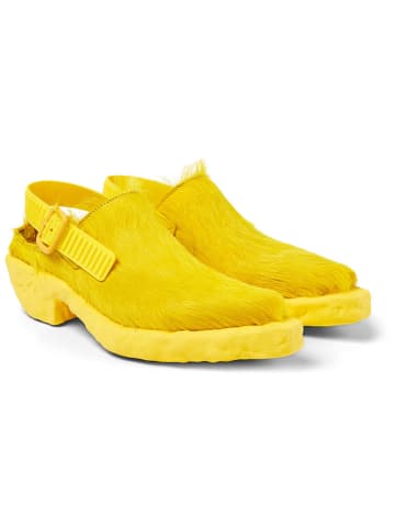 Leder-Clogs in Gelb