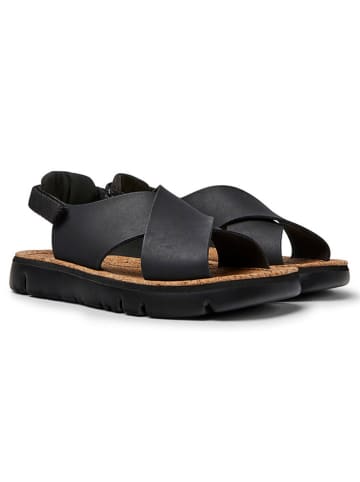 Leder-Sandalen in Schwarz