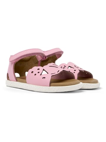 Leder-Sandalen in Rosa