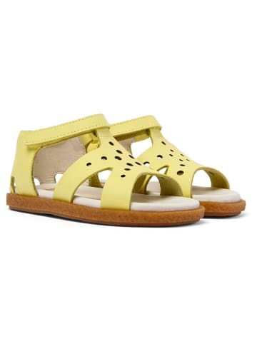 Leder-Sandalen in Gelb
