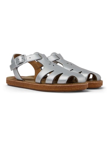 Leder-Halbsandalen in Silber