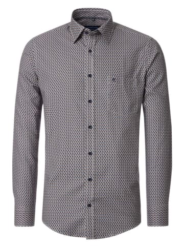 Hemd - Comfort fit - in Blau/ Orange/ Weiß