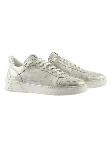 Skórzane sneakersy "Mac" w kolorze srebrnym