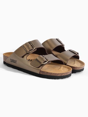 Slippers "Trefle" goudkleurig