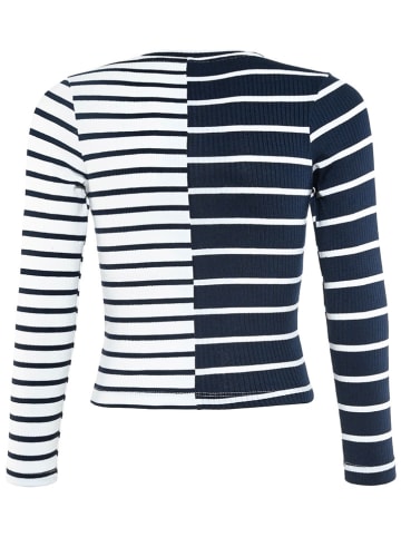 Longsleeve donkerblauw/wit