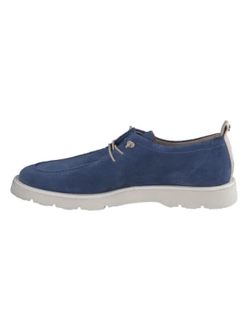 Leder-Schnürschuhe in Blau