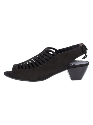 Leder-Sandaletten in Schwarz