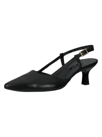 Leder-Slingpumps in Schwarz