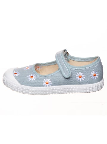Spangenballerinas in Hellblau