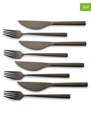 8tlg. Pizzabesteck-Set "Bari" in Schwarz