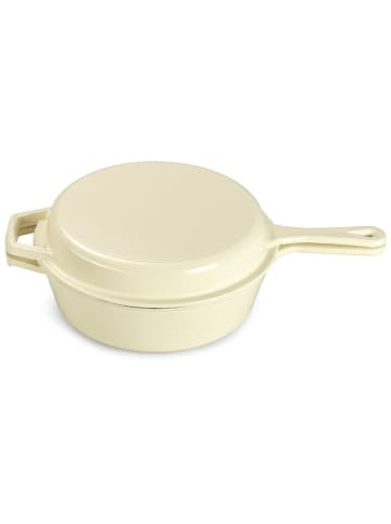 2tlg. Set: Topf mit Deckel in Creme - Ø 26,5 cm