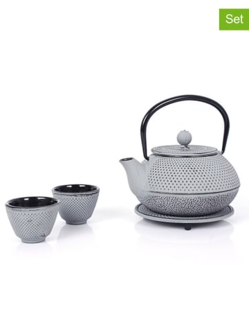4tlg. Set: Teekanne in Grau - 800 ml